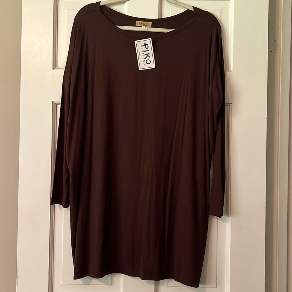 Size small, Piko 1988 (brand) brown long sleeve Womens shirt